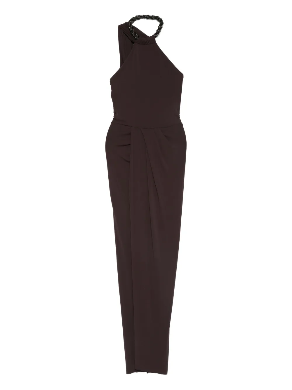 Amen asymmetric midi dress - ブラウン Amen asymmetric midi dress - ブラウン