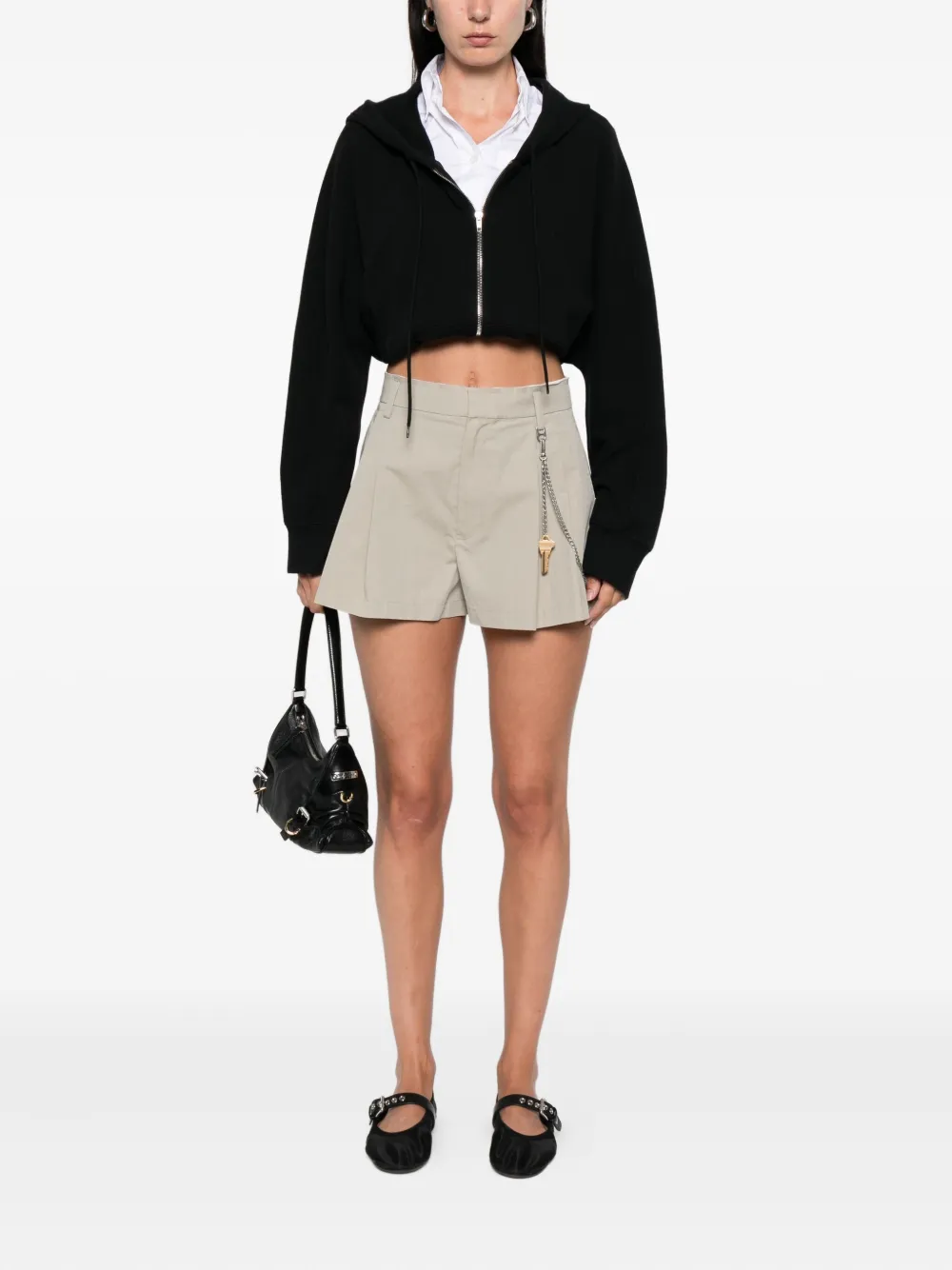 Alexander Wang pleated chain-embellished shorts | Tailored Shorts | Image 2