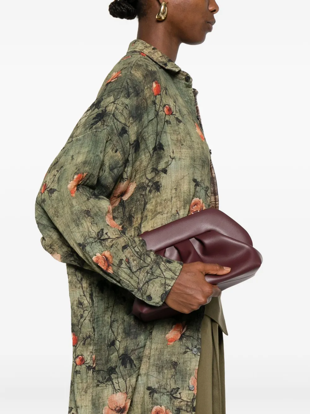 Themoirè Bios pleated clutch bag - Paars