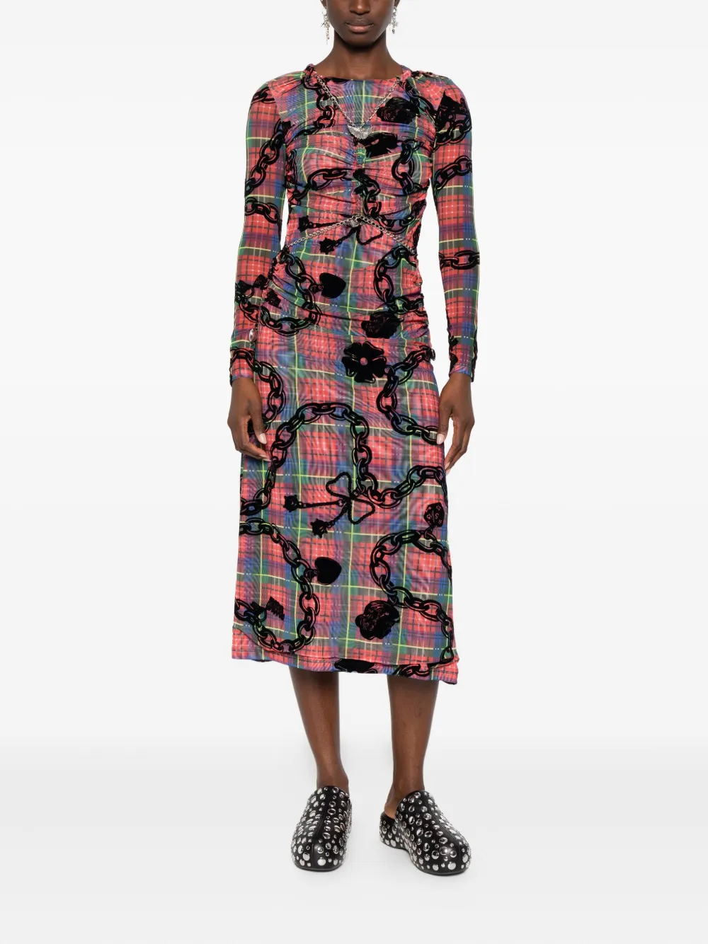 Chopova Lowena Sonicscape Mesh Dress In Multi
