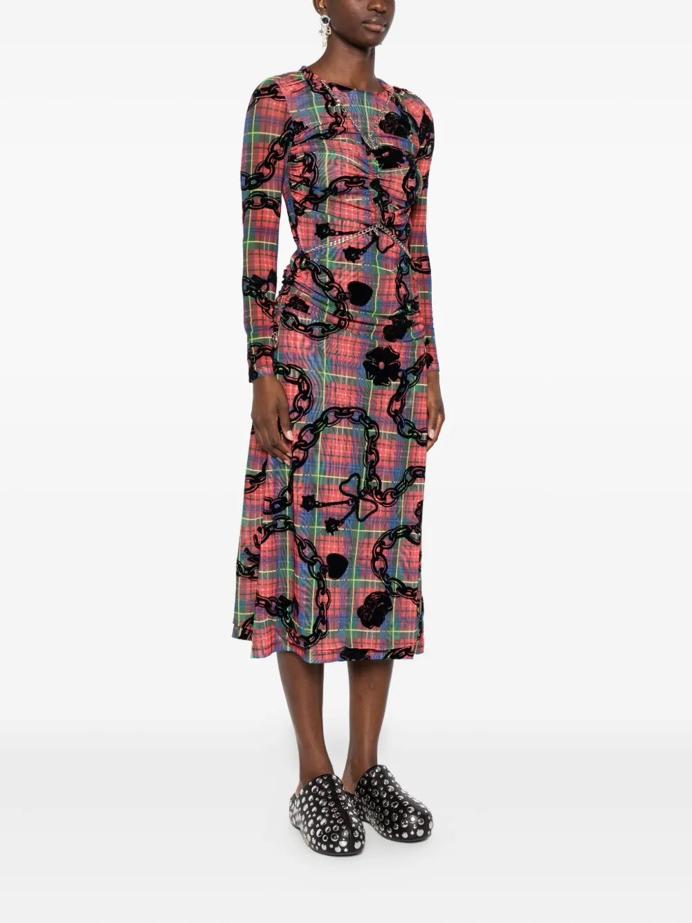 Chopova Lowena Sonicscape Mesh Dress In Multi