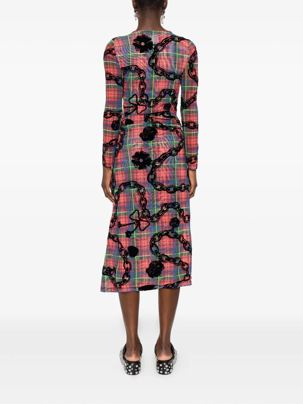 Chopova Lowena Sonicscape Mesh Dress In Multi