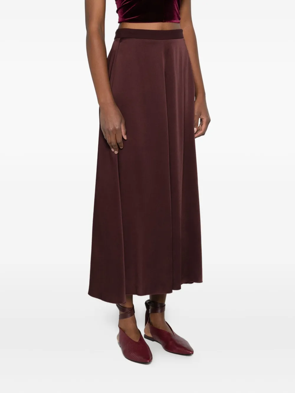 Forte A-lijn rok met rits Bruin