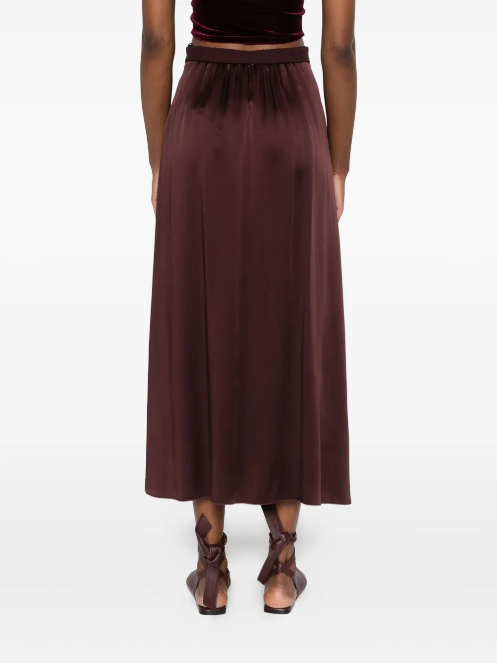 Forte A-lijn rok met rits Bruin