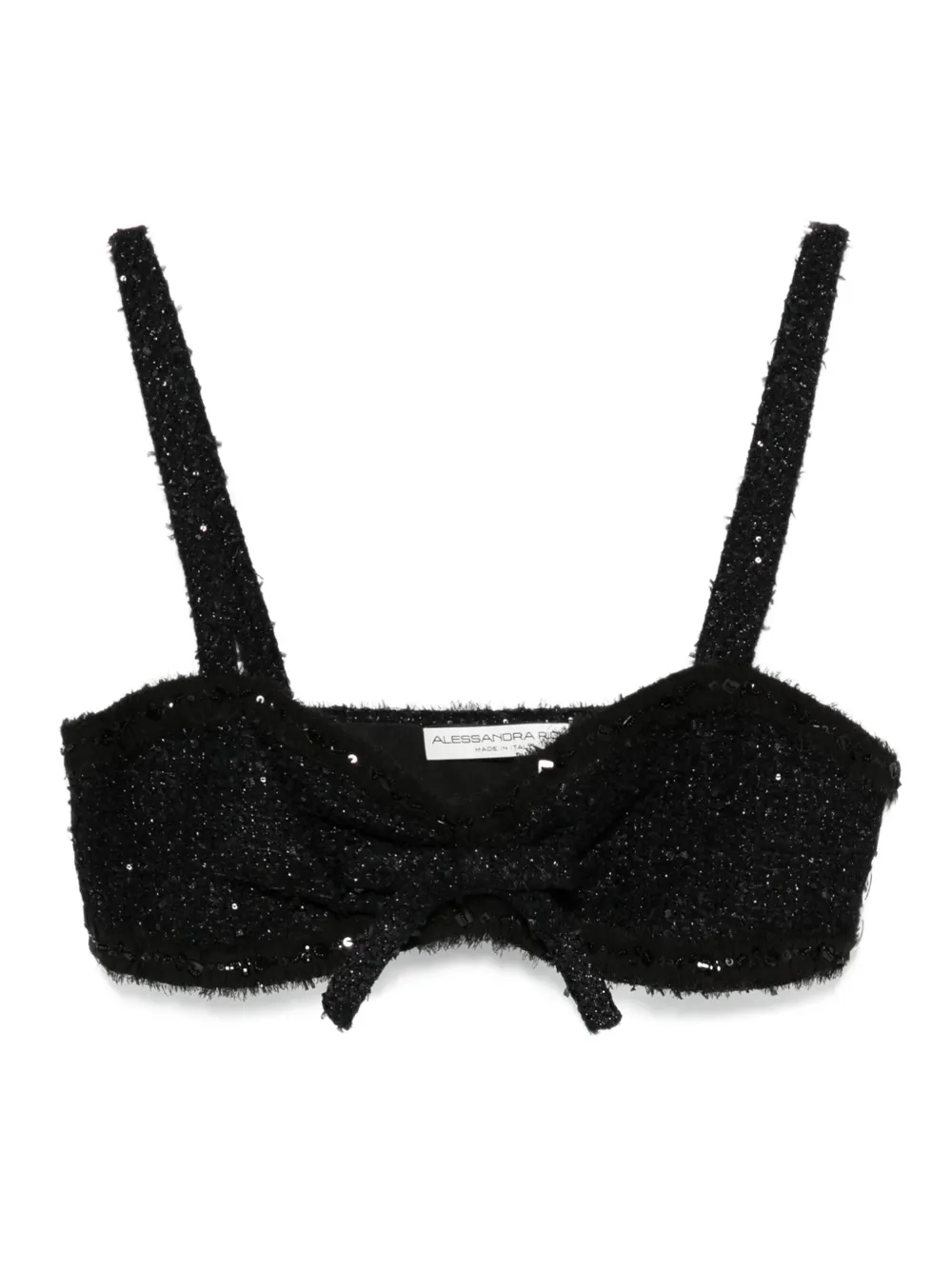 Alessandra Rich sequin-embellished bow top | Black | Image 1