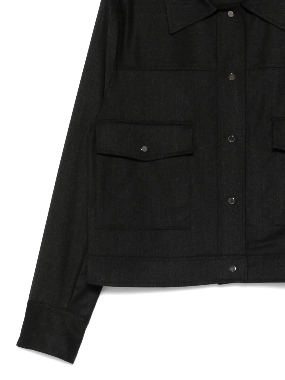 Antonelli Fragolino Flap-pocket Overshirt In Black
