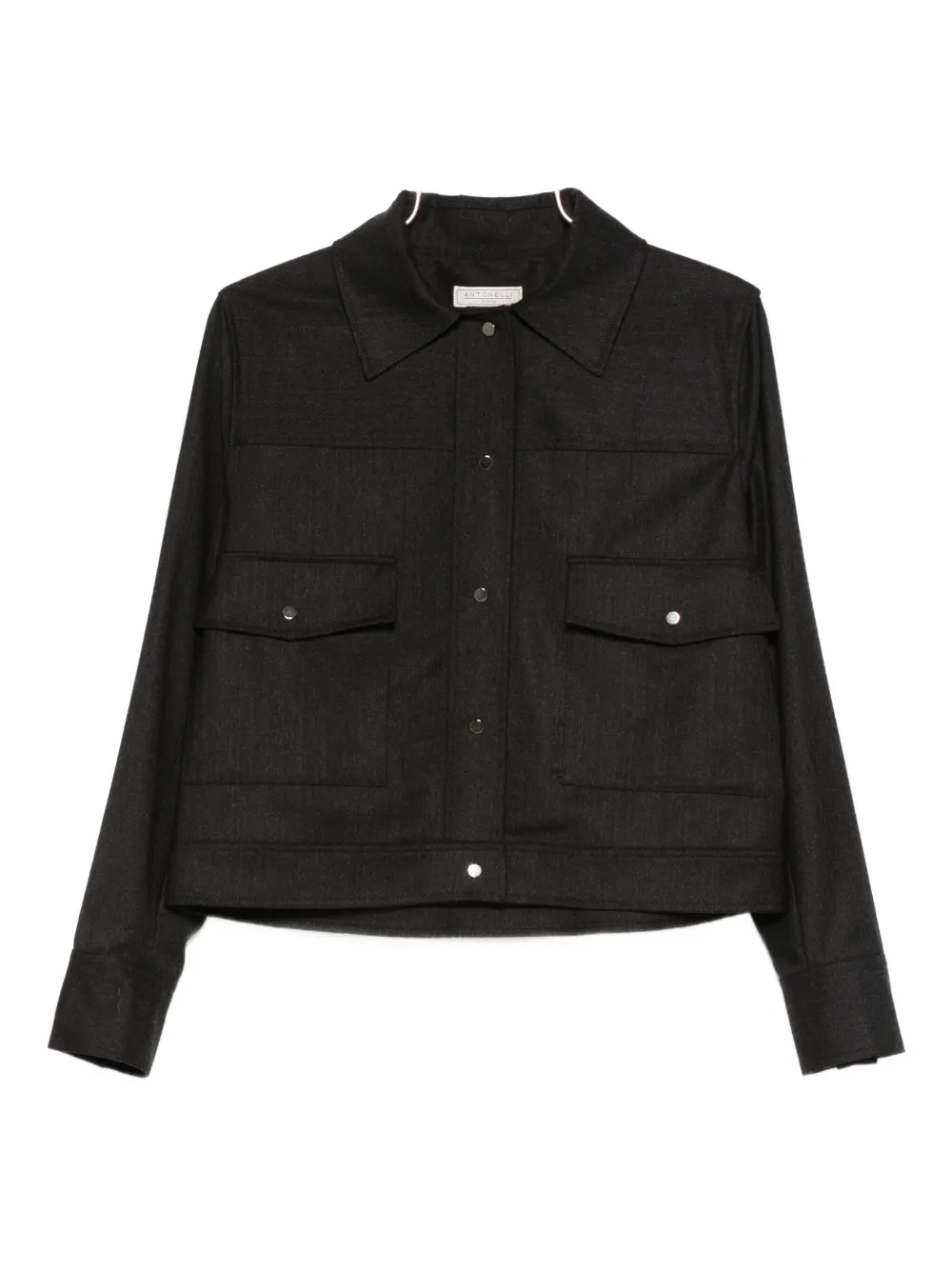 Antonelli Fragolino Flap-pocket Overshirt In Black