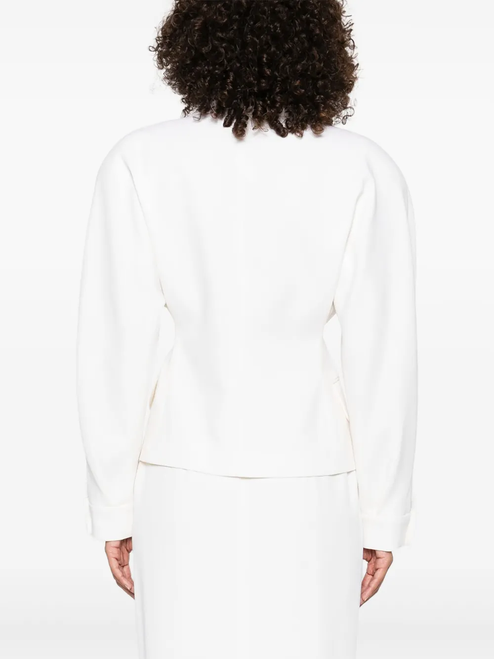 Alessandra Rich crystal-embellished double-breasted jacket Wit