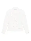 Alessandra Rich crystal-embellished double-breasted jacket - White