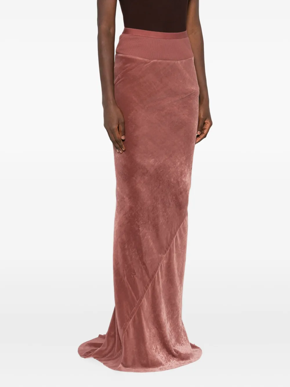 Rick Owens ribbed-waistband fishtail skirt Roze