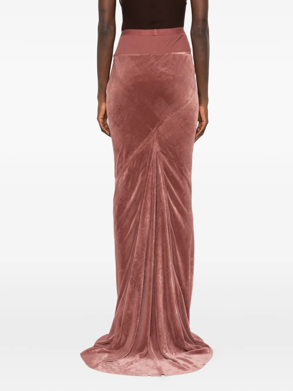 Rick Owens ribbed-waistband fishtail skirt Roze