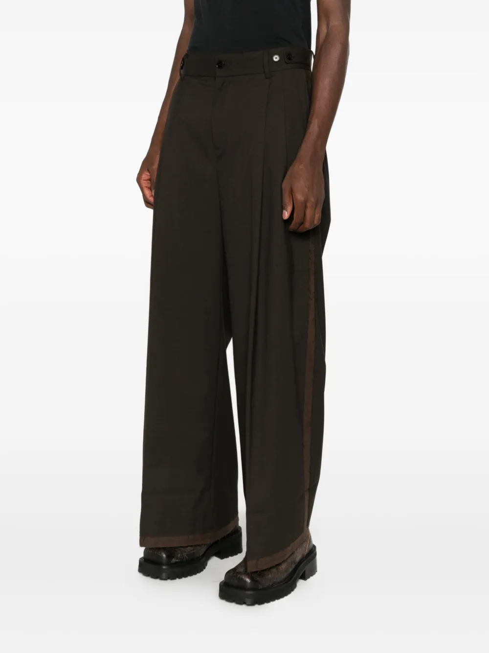 Feng Chen Wang Pleat-detailing Trousers In Black