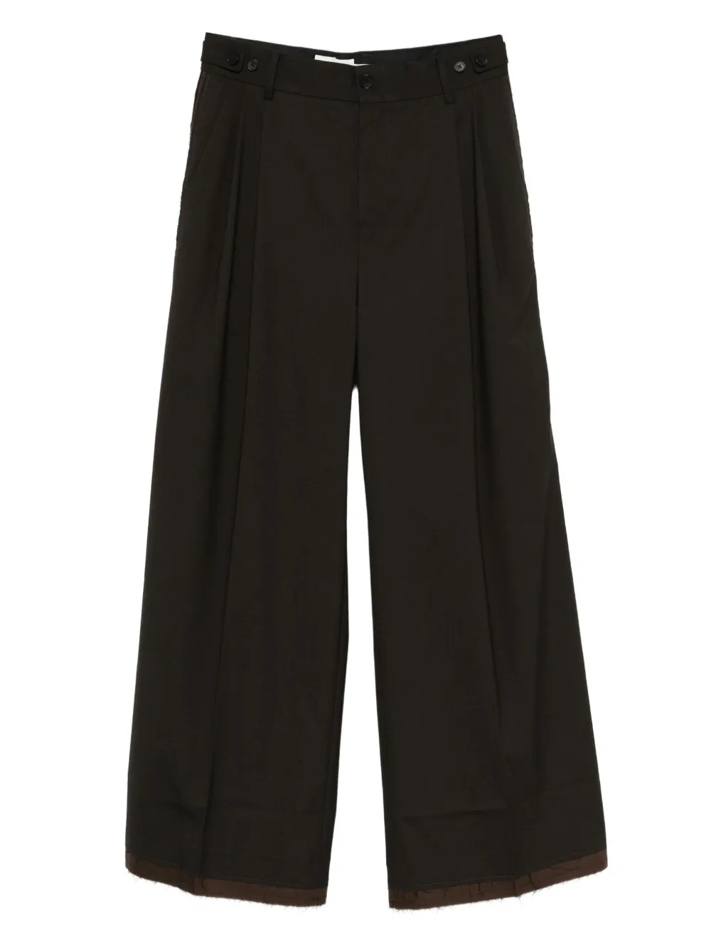 Feng Chen Wang pleat-detailing trousers | Brown | Image 1