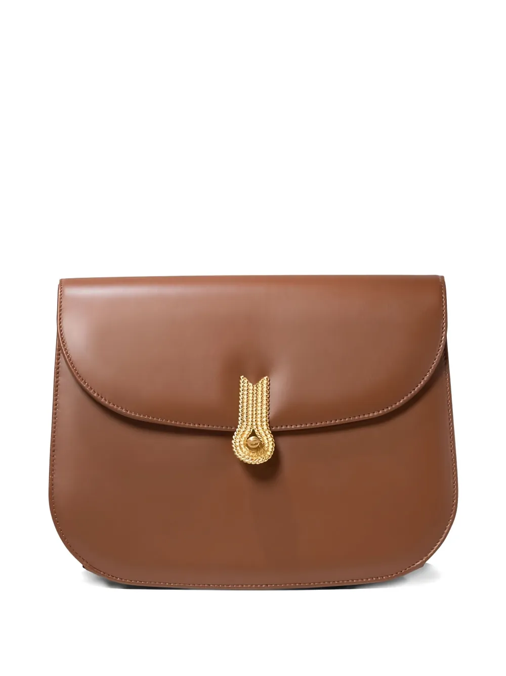 chain-embellished flap shoulder bag