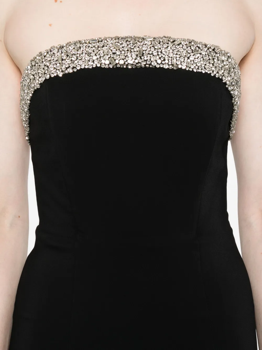 Amen Verfraaide strapless mini-jurk Zwart