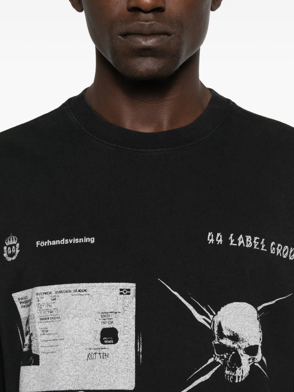 44 LABEL GROUP T-shirt met grafische print Zwart