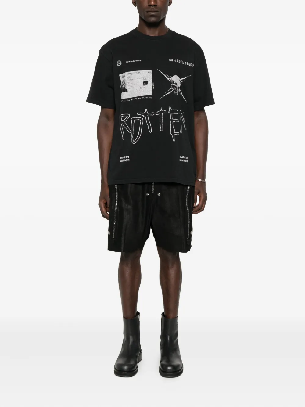 44 LABEL GROUP T-shirt met grafische print - Zwart
