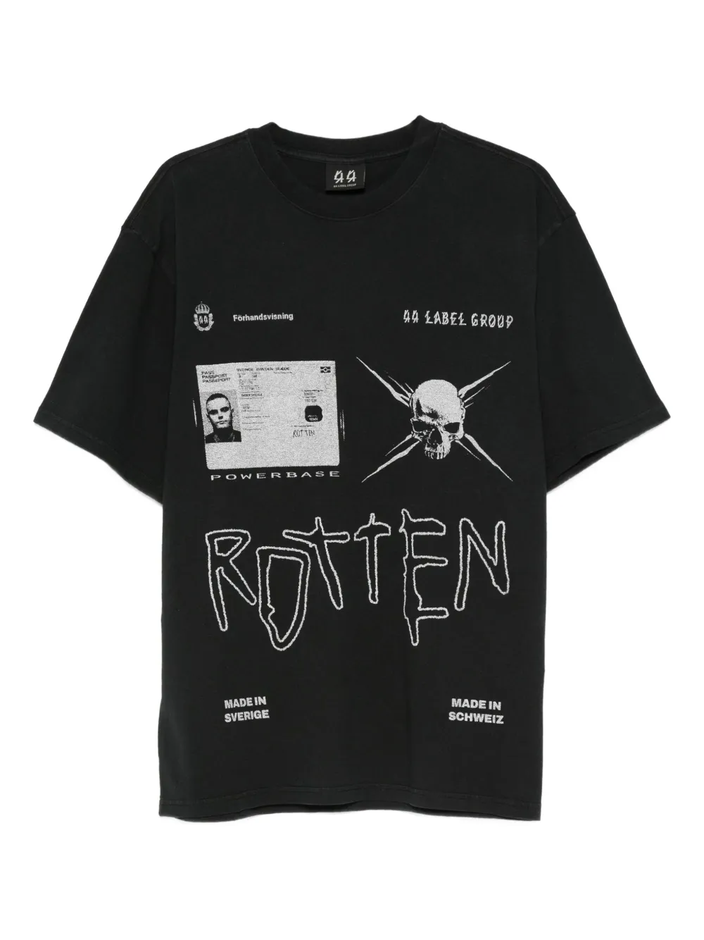 44 LABEL GROUP graphic-print T-shirt | Black | Image 1