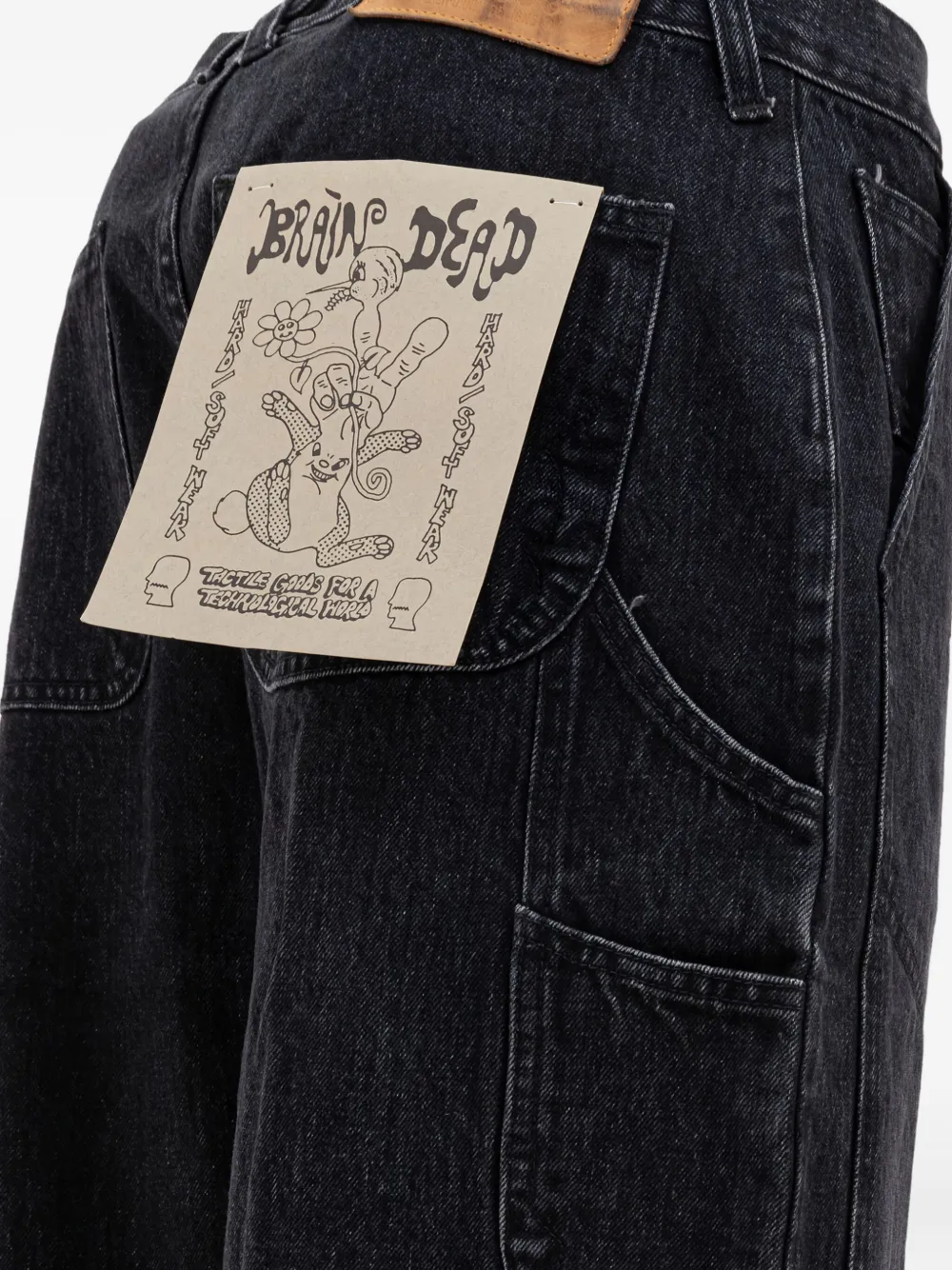 Brain Dead Mid-length Relaxed Fit Indigo Denim Trousers In Black