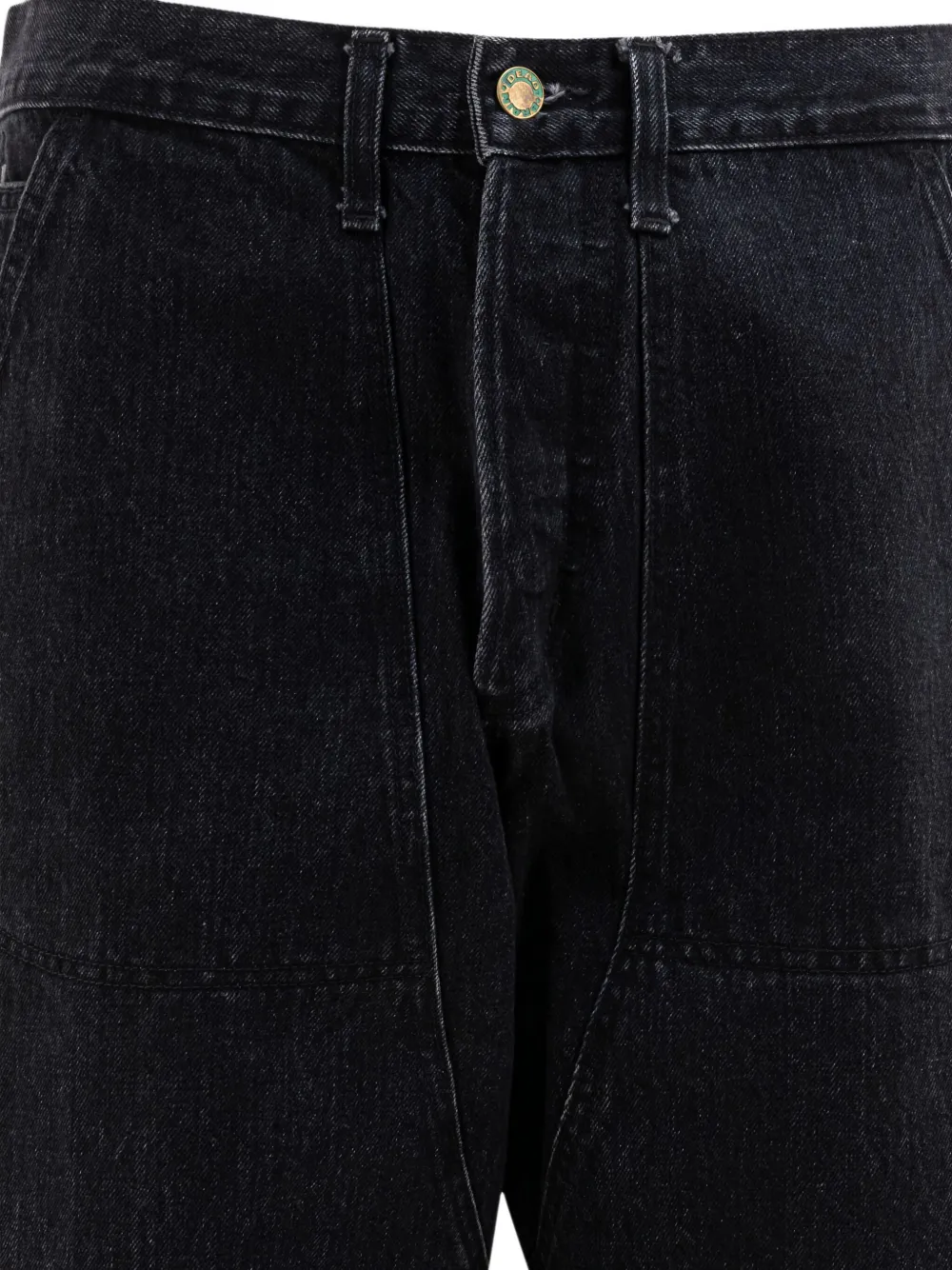 Brain Dead Mid-length Relaxed Fit Indigo Denim Trousers In Black
