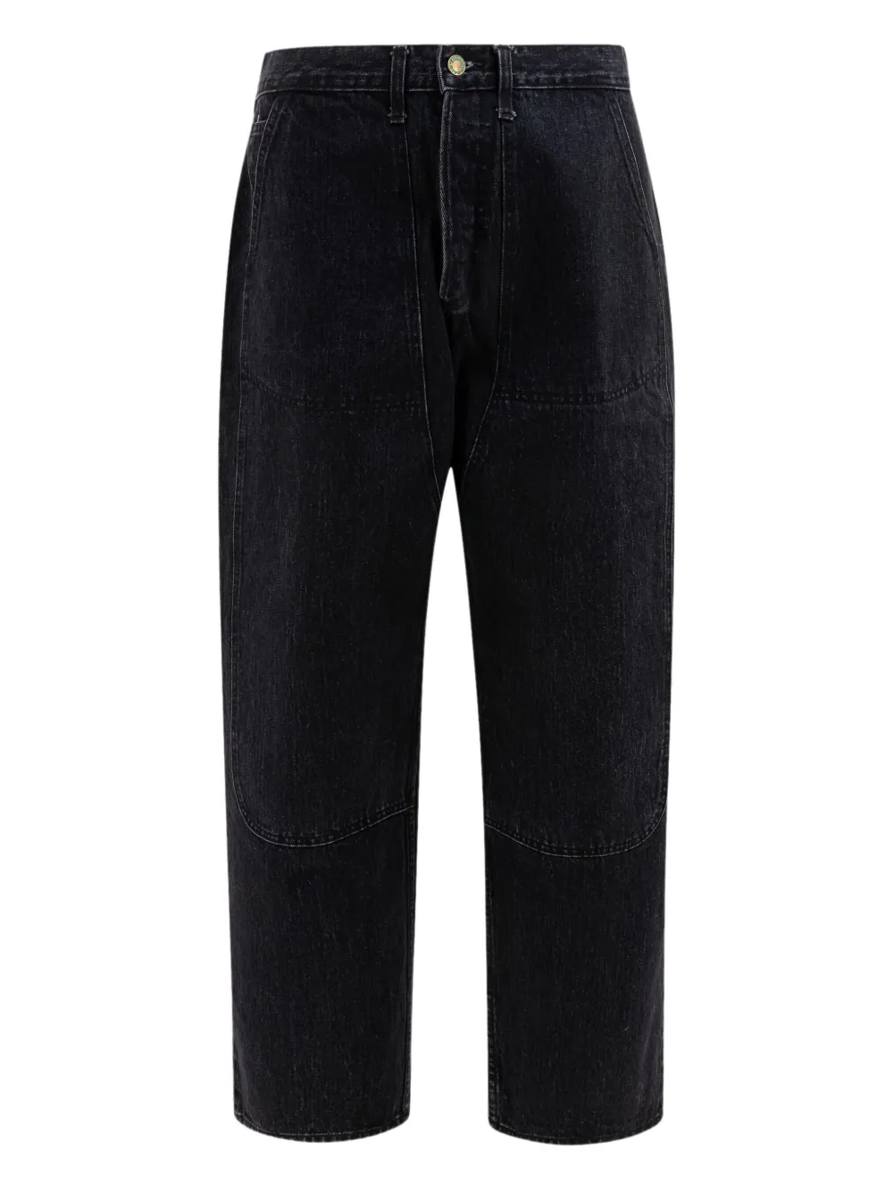 Brain Dead Mid-length Relaxed Fit Indigo Denim Trousers In Black