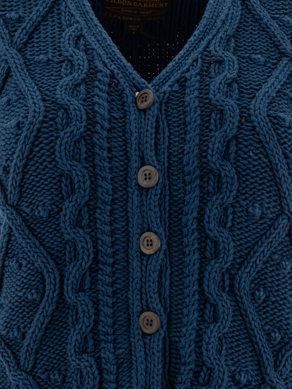 Filson Jacquard-knitted Vest With Floral Pattern In Blue