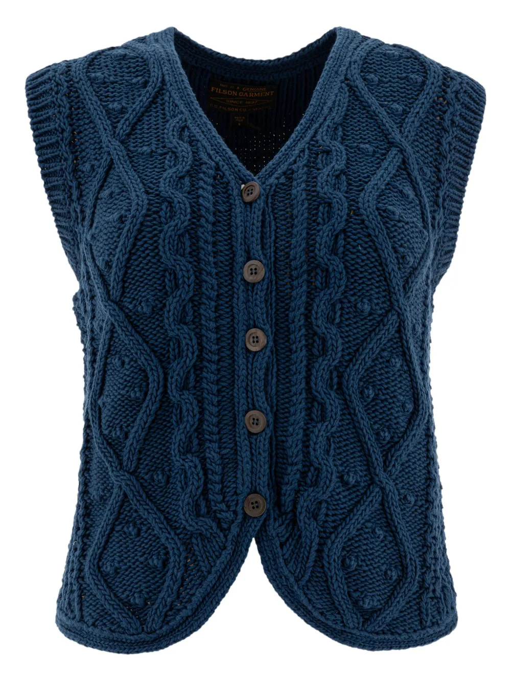 Filson Jacquard-knitted Vest With Floral Pattern In Blue