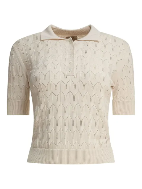 RAKKI chevron-pattern polo top