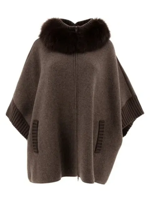 GIOVI fur-trimmed wool cape