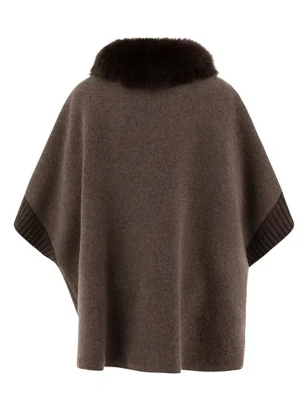 Giovi Wool And Cashmere Poncho Coats Brown In Brown