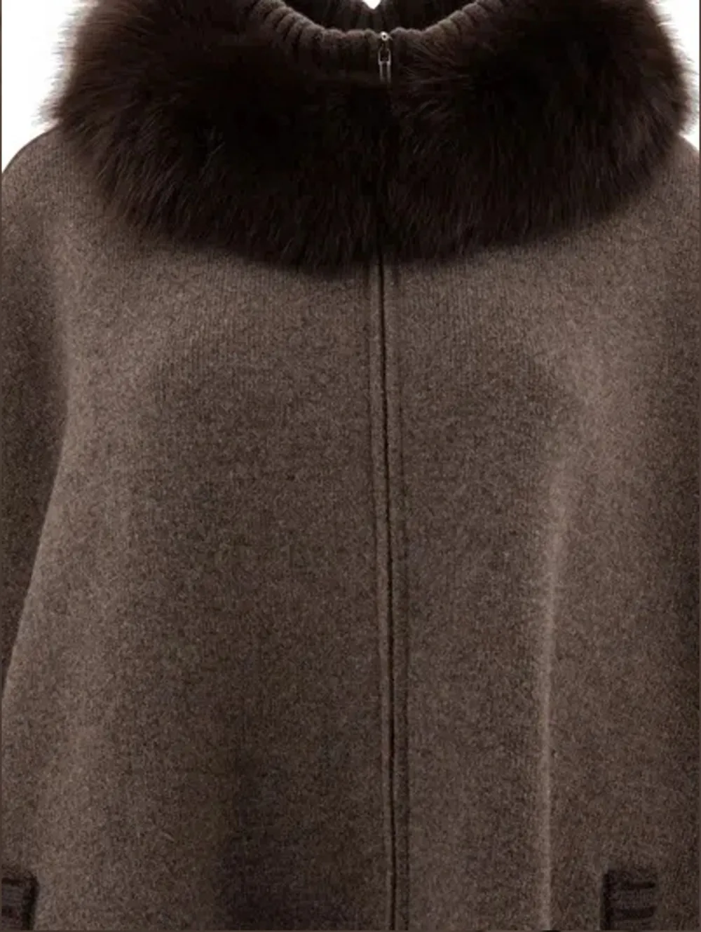Giovi Wool And Cashmere Poncho Coats Brown In Brown