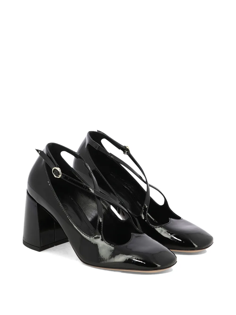 A.bocca Two For Love Leather Cross-strap Pumps In Black