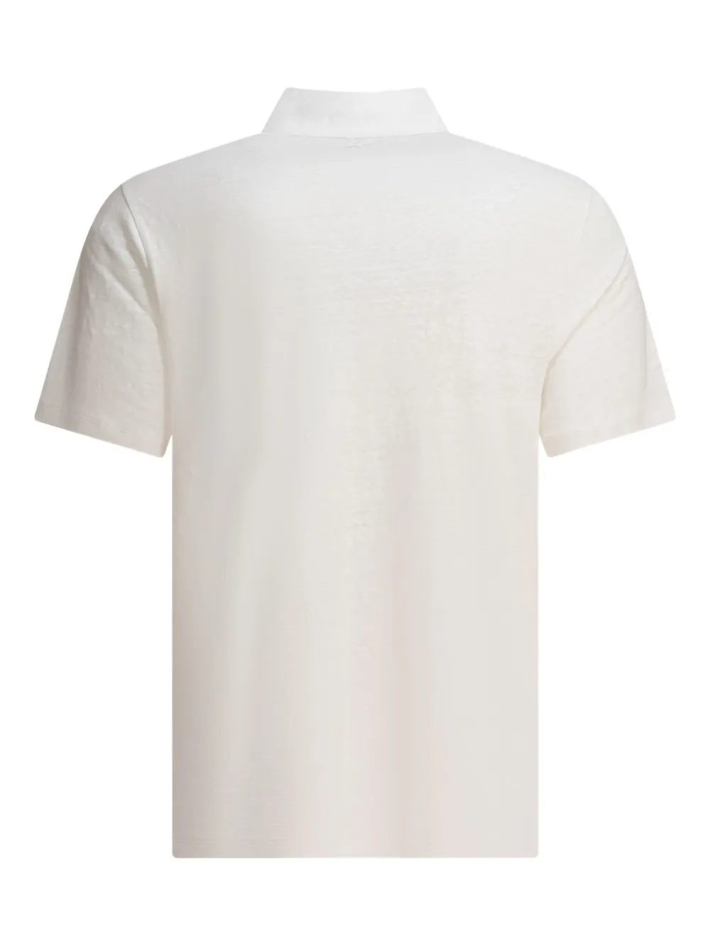 Vince linen short-sleeve polo shirt - Wit