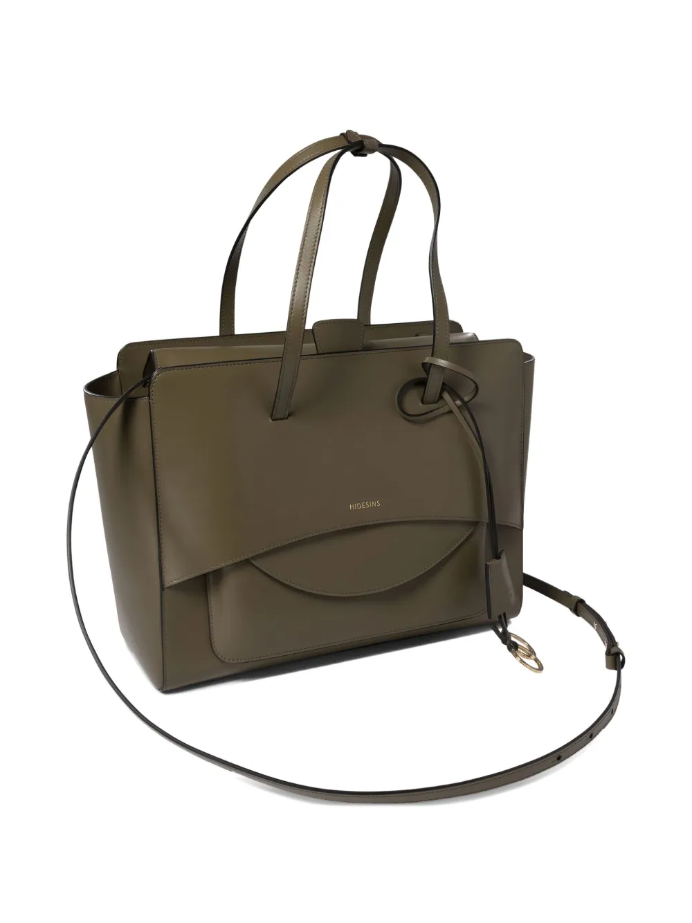 Hidesins Flap-detail Leather Tote Bag In Green