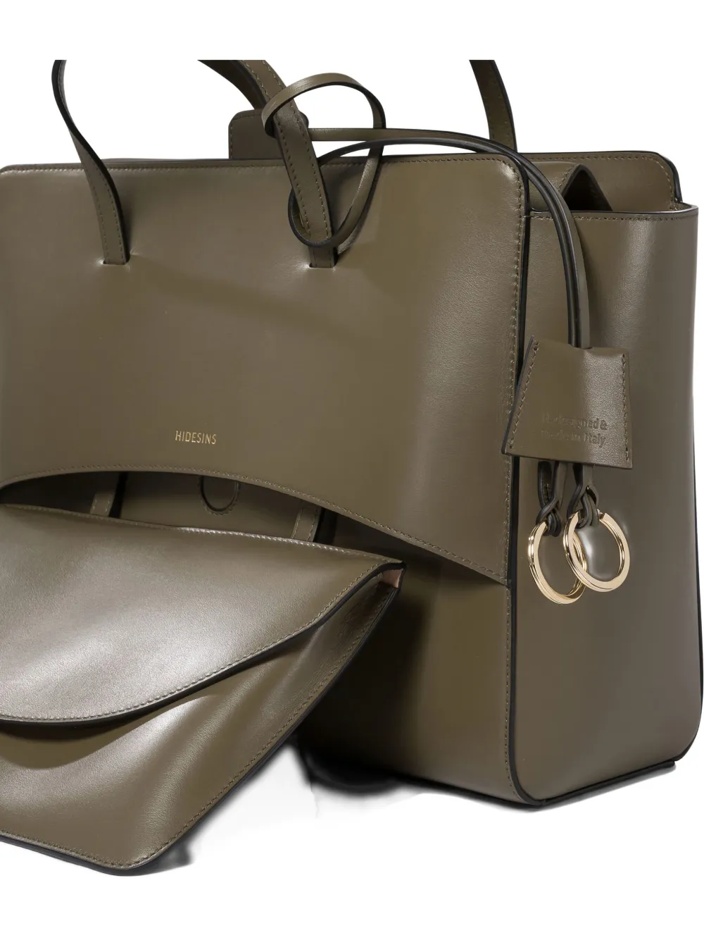 Hidesins Flap-detail Leather Tote Bag In Green