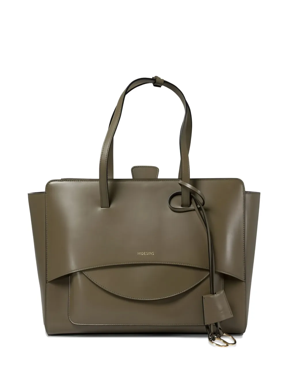 Hidesins Flap-detail Leather Tote Bag In Green