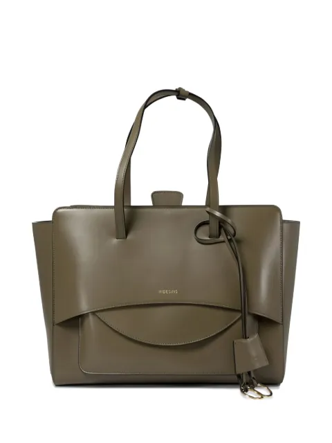HIDESINS flap-detail leather tote bag