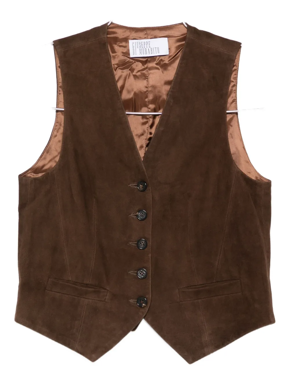 Giuseppe Di Morabito Button-fastening Suede Waistcoat In Brown