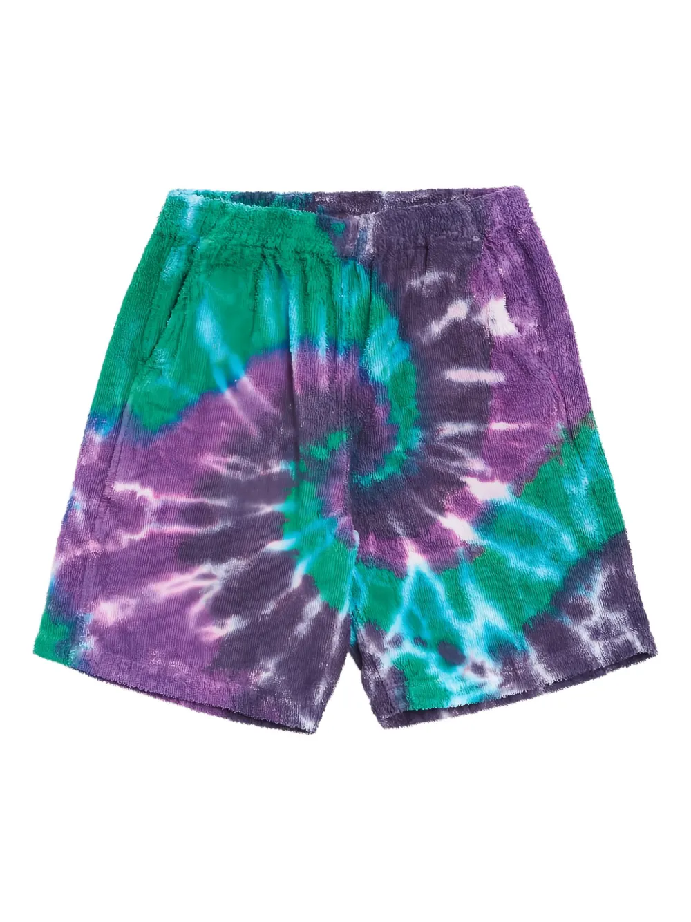 tie-dye terry-cloth shorts