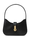 amato daniele embellished-clasp leather shoulder bag - Black
