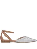 Lella Baldi woven leather ankle-strap pumps - Silver