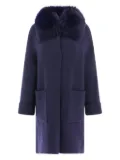 GIOVI fur-collar wool coat - Blue