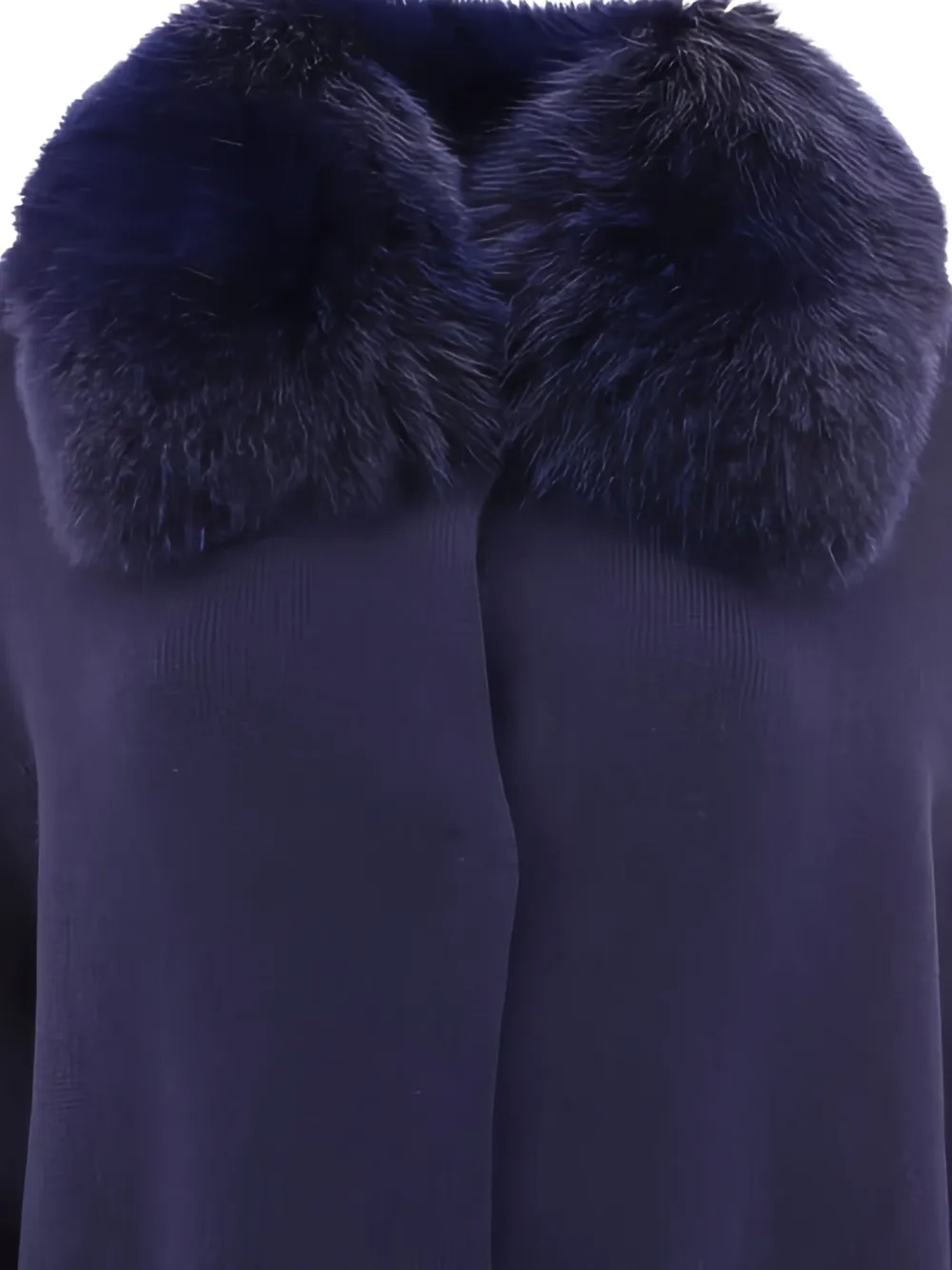 GIOVI fur-collar wool coat Blauw
