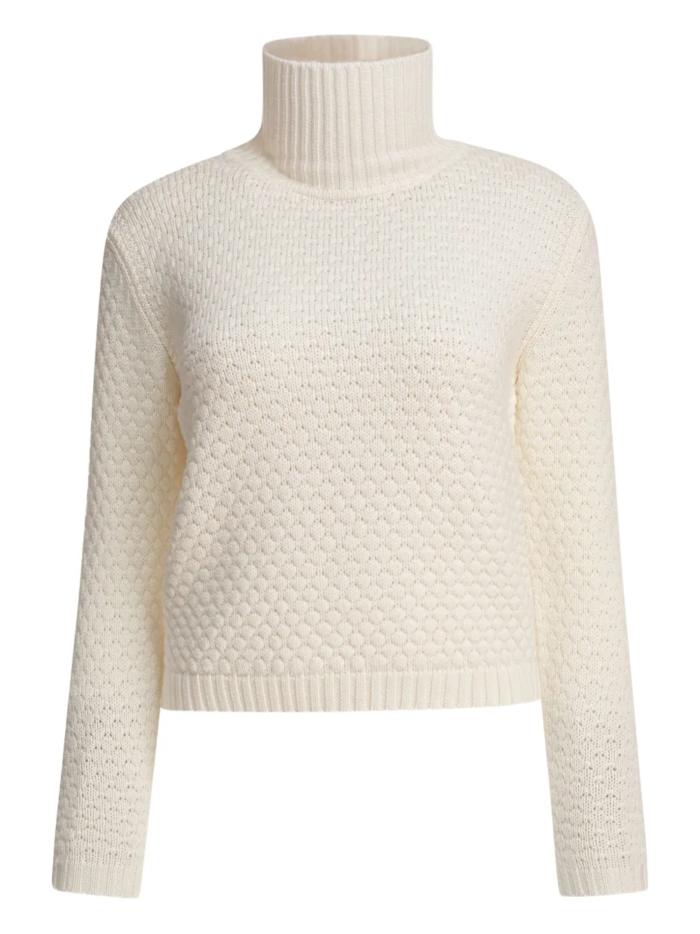 roll-neck textured wool sweater