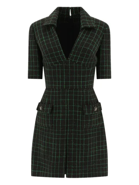 Elie Saab vestido de tweed con cuadros estampados