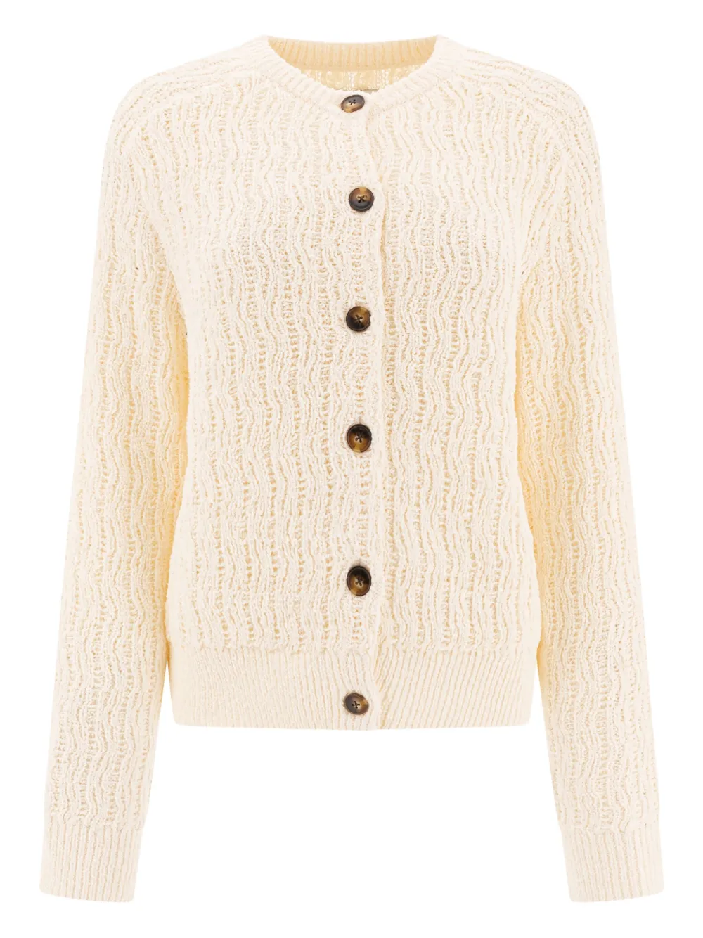 Loulou Sean textured button cardigan Beige