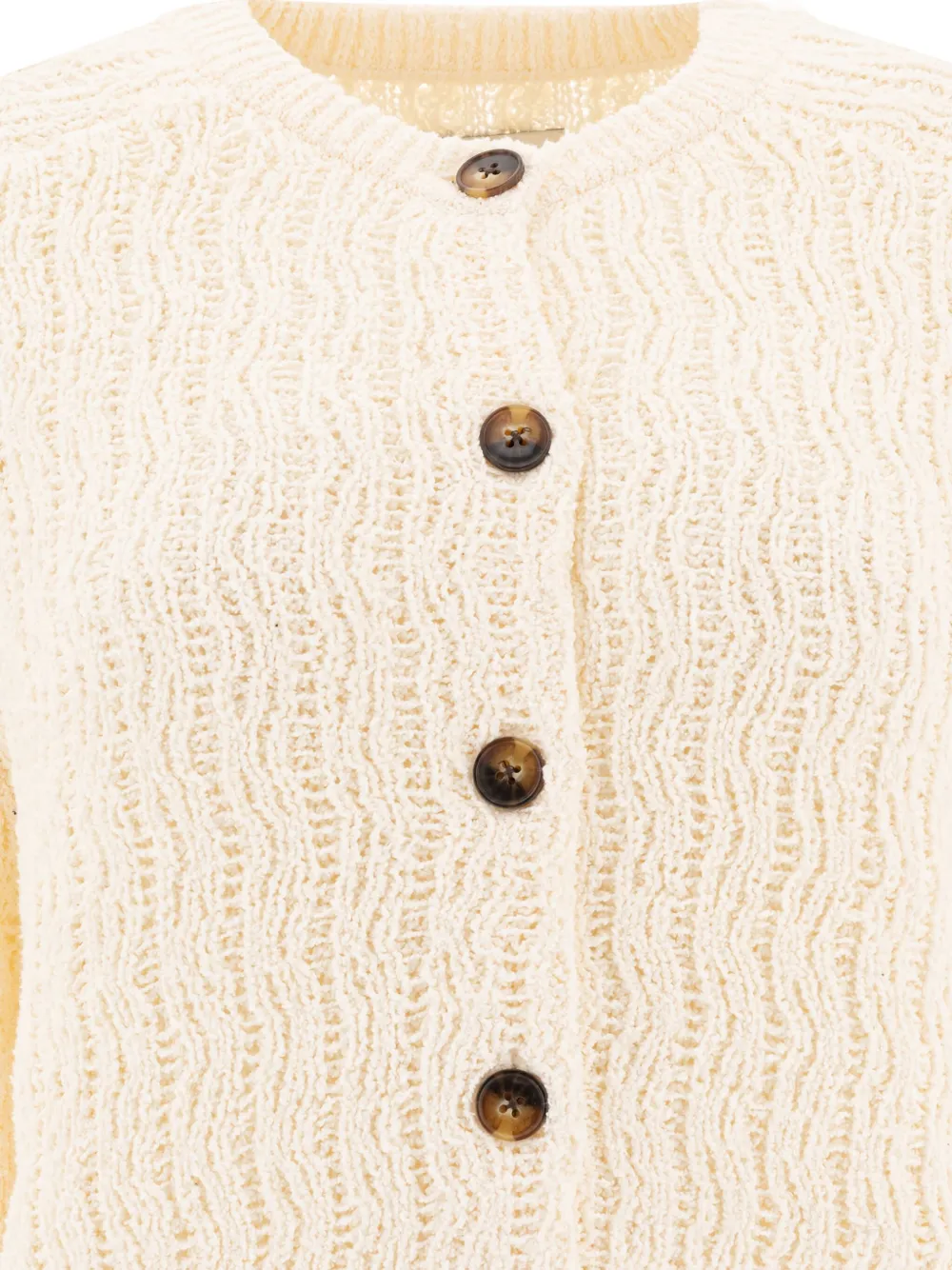 Loulou Sean textured button cardigan Beige