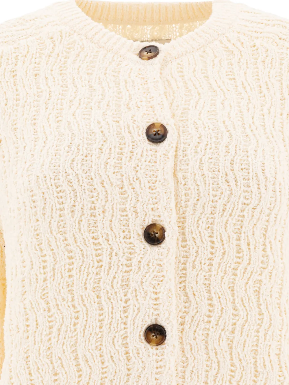 Loulou Sean textured button cardigan Beige
