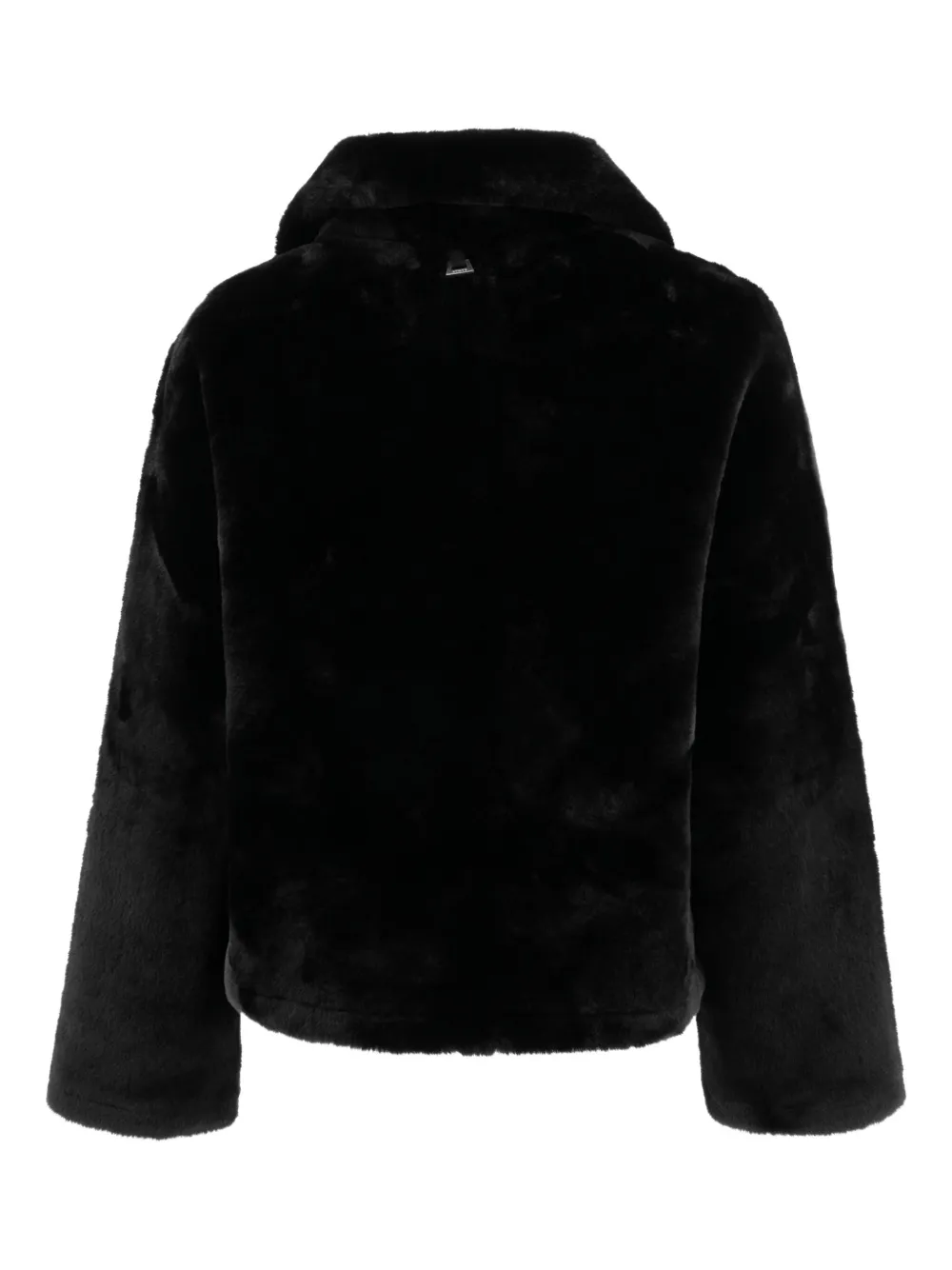Apparis wide-lapel faux-fur jacket Zwart