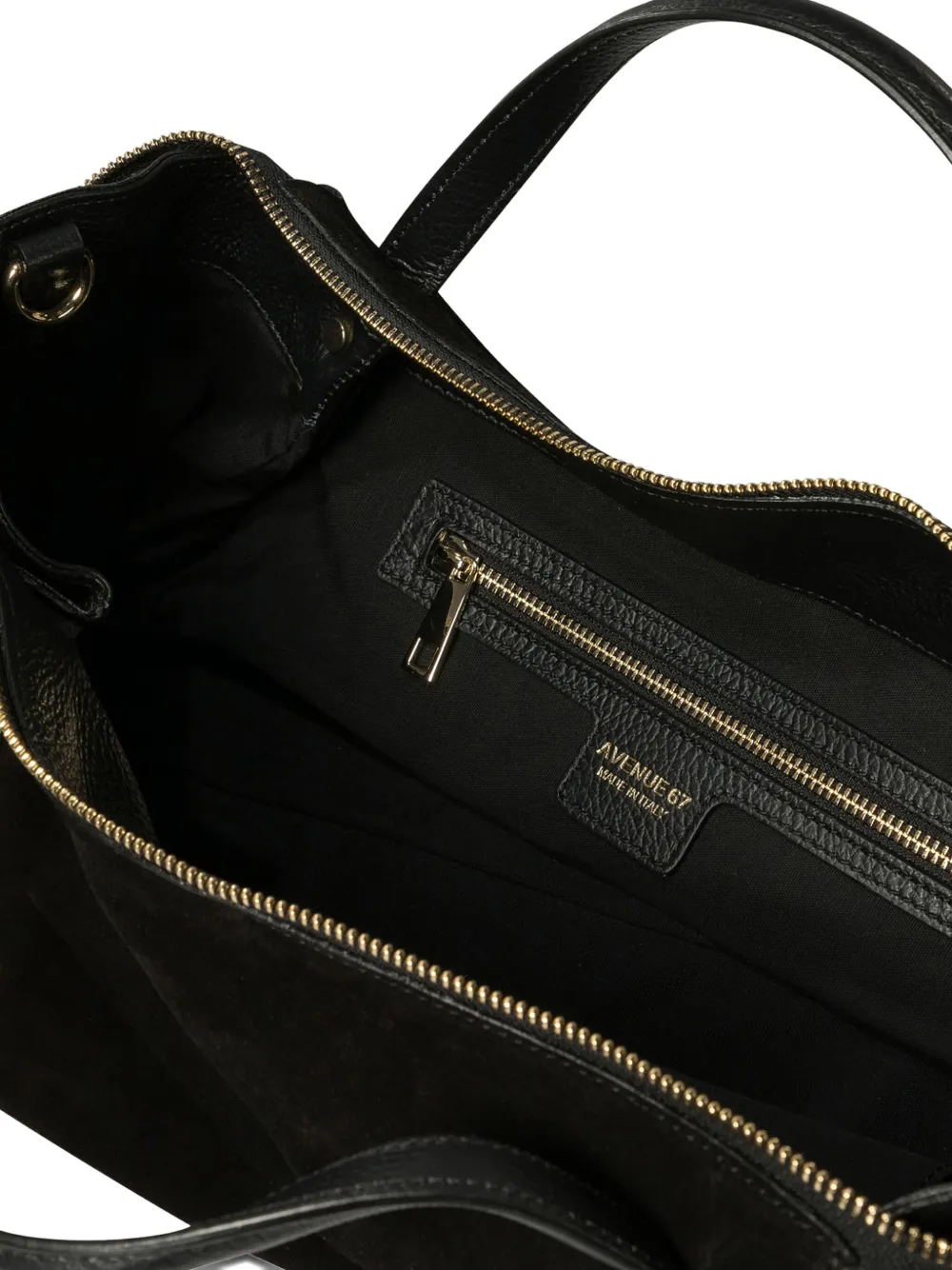 Avenue 67 Suede Leather Tote Bag In Black
